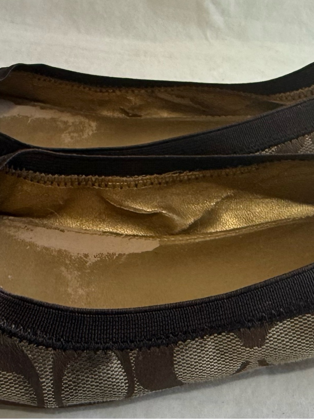 COACH Chelsey Ballet Flats Brown Signature Canvas Leather Cap Toe – Size 10 - Picture 3 of 11